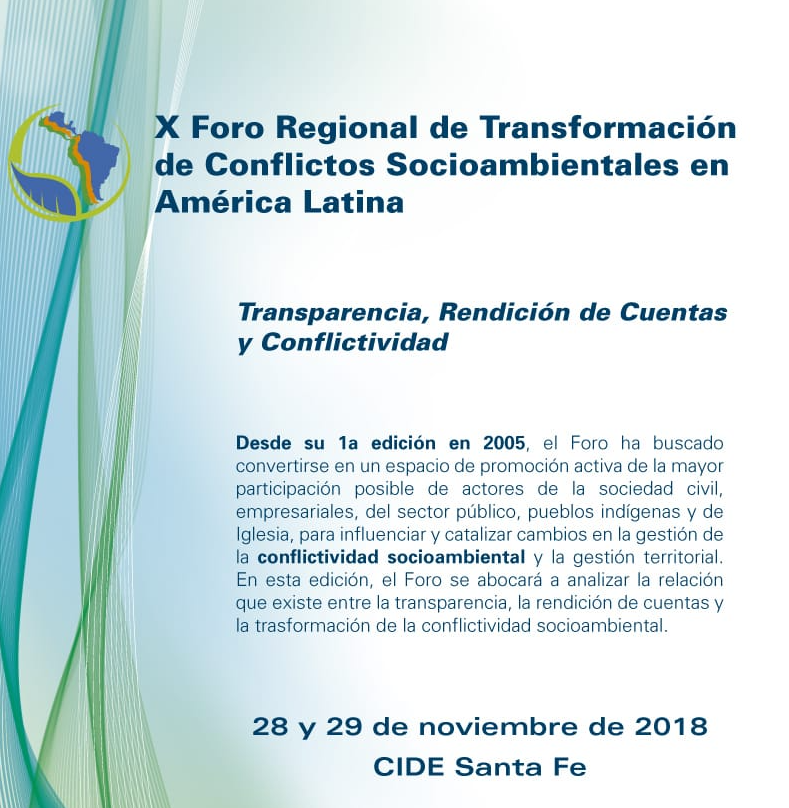 X Foro Regional de Transformación de Conflictos Sociambientales en América Latina