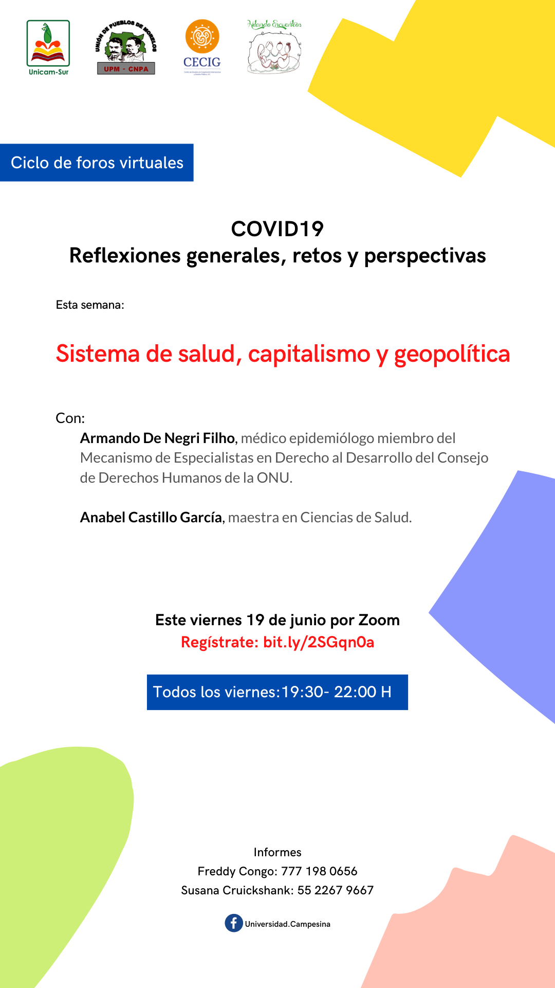Ciclo de foros virtuales «COVID19. Reflexiones generales, retos y perspectivas